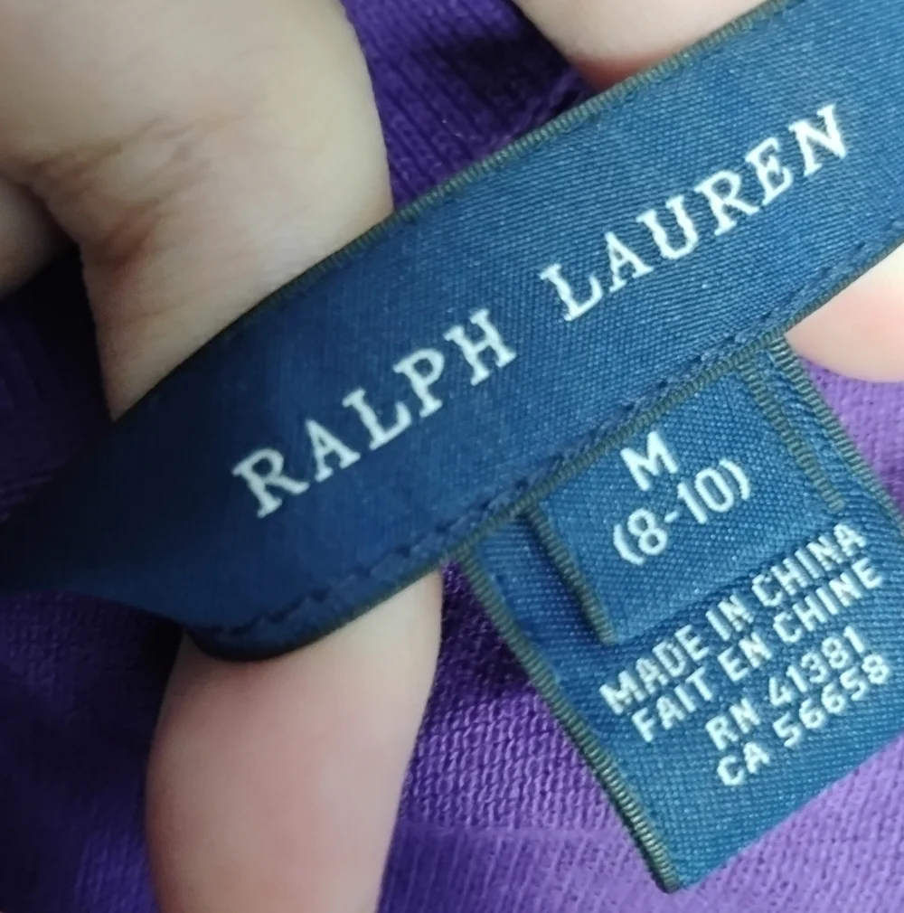 NWT Ralph Lauren Girls Ruffle Hem Short Sleeve Polo Dress Sz M (8-10)